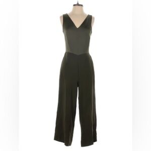 Banana Republic Green Satin Open Back Jumpsuit Size 2